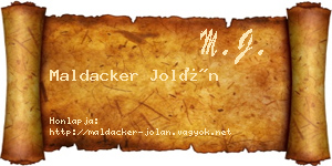 Maldacker Jolán névjegykártya