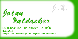 jolan maldacker business card